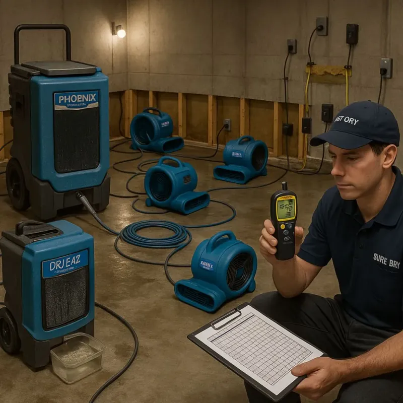 Structural Drying and Dehumidification process in Easton, CT